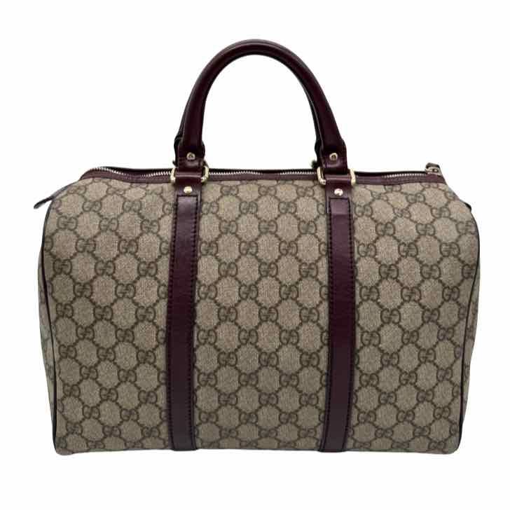 GUCCI GG Plus Monogram Medium Joy Boston Bag Burgundy (Pre-Owned)
