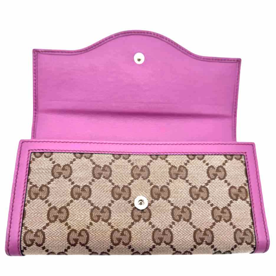 GUCCI Canvas Sukey Long Wallet Pink (Pre-Owned)