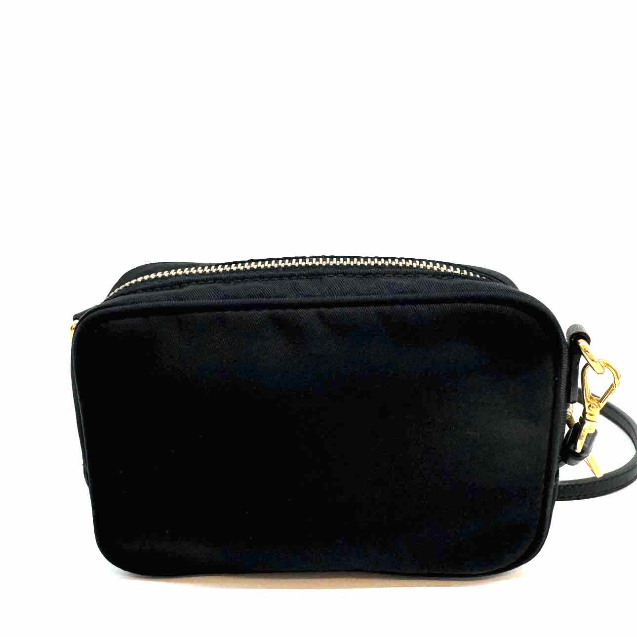 PRADA Nylon Mini Crossbody Bag Black Gold HW