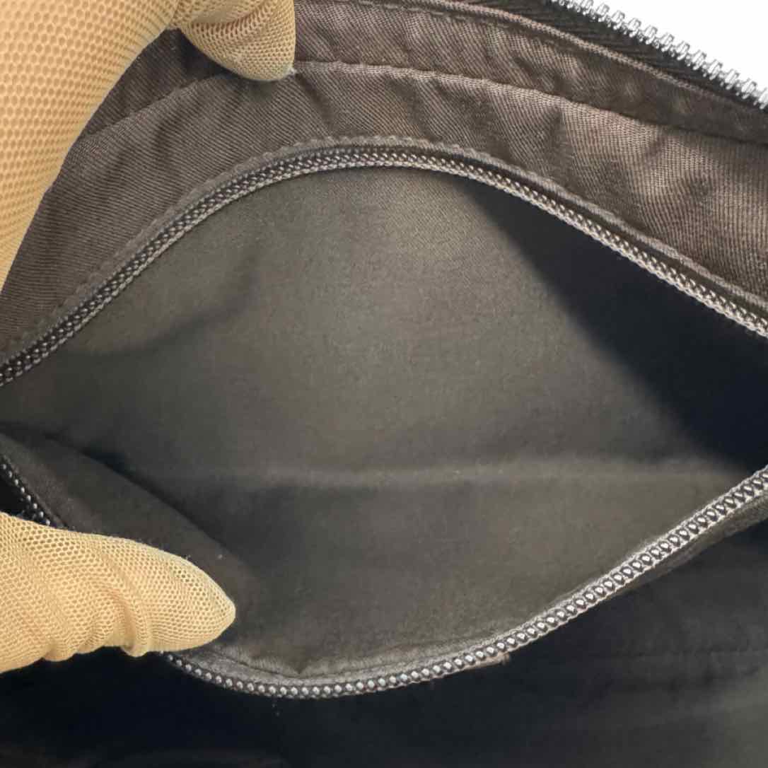 GUCCI Monogram Canvas Half Moon Messenger Bag Brown