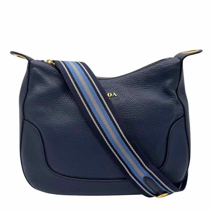 PRADA Vitello Daino Crossbody Bag Blue (Pre-Owned)