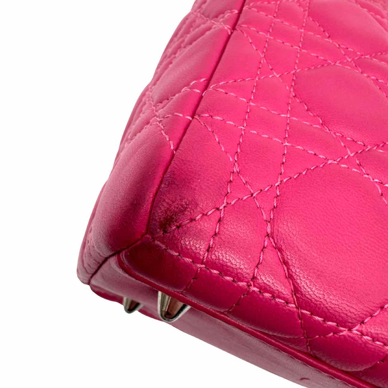 DIOR Cannage Lambskin Medium Lady Dior Tote Pink