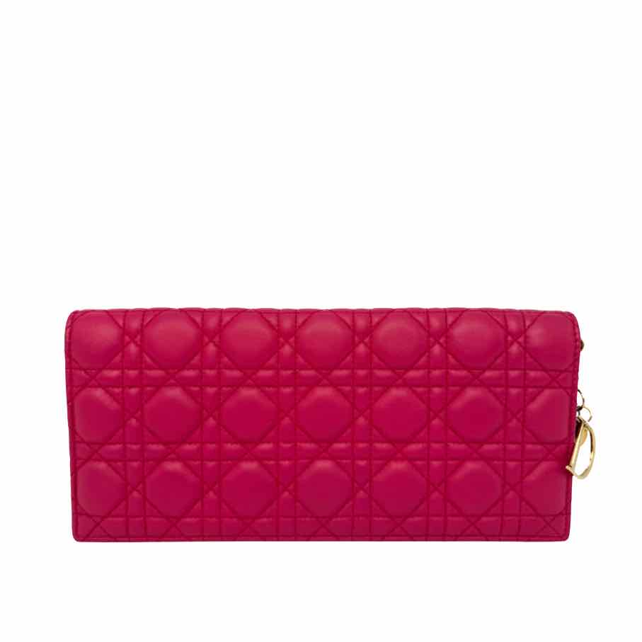 DIOR Cannage Lambskin Lady Dior Clutch Fuchsia (Pre-Owned)