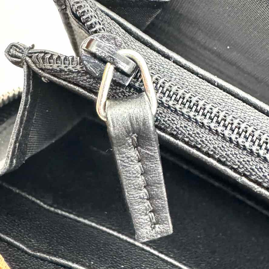 GUCCI Calfskin Guccissma Zip Around Wallet Black (Pre-Owned)