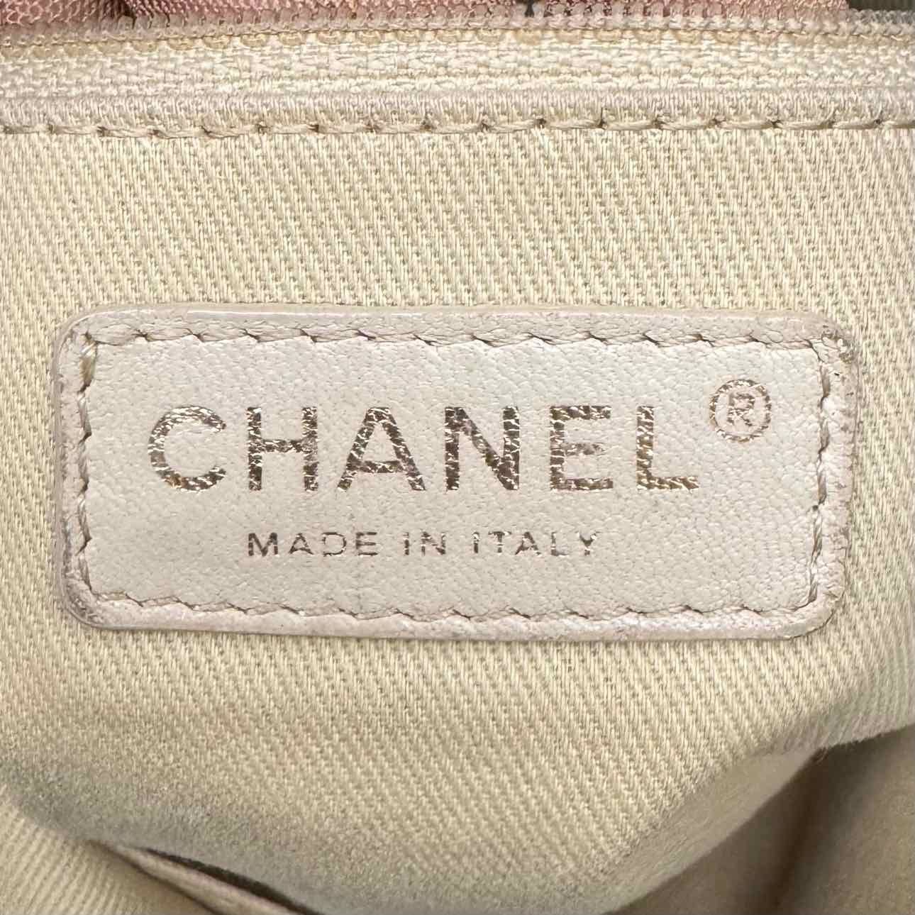 CHANEL Denim Leather Mini Deauville Tote Bag Blue
