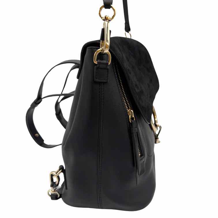 CHLOE Suede Calfskin Medium Faye Backpack Black (Pre-Owned)