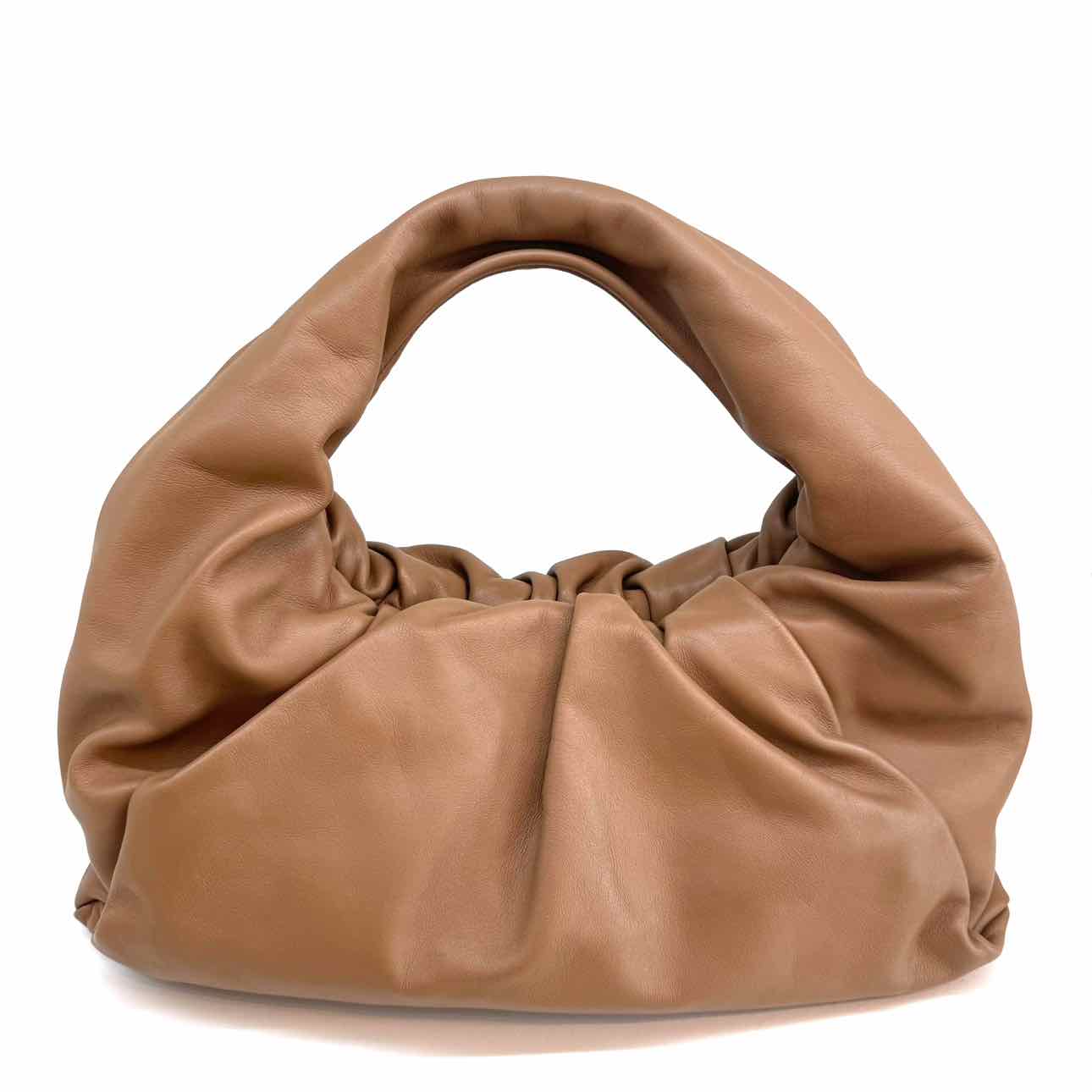 BOTTEGA VENETA Teak Calfskin Leather Pouch Shoulder Bag Brown