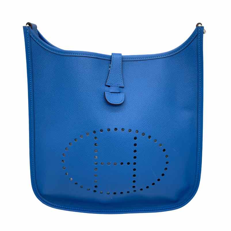 HERMES Epsom Leather Evelyne 29 Crossbody Bag Blue (Pre-Owned)