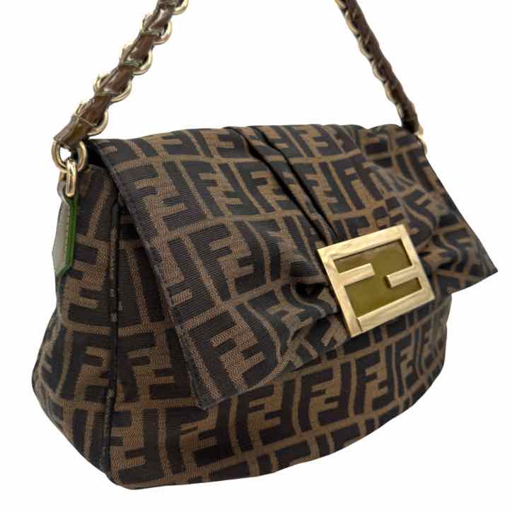 FENDI Mama Bucket Chain Shoulder Bag Green (Pre-Owned)