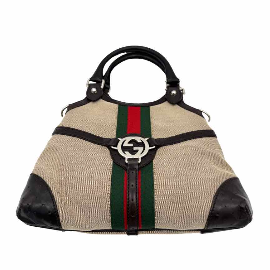 GUCCI Two Way Tote Bag Stripe (Pre-Owned)