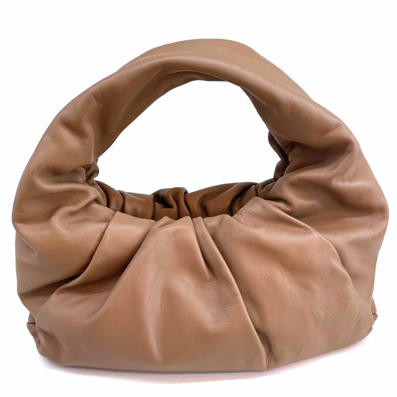 BOTTEGA VENETA Teak Calfskin Leather Pouch Shoulder Bag Brown