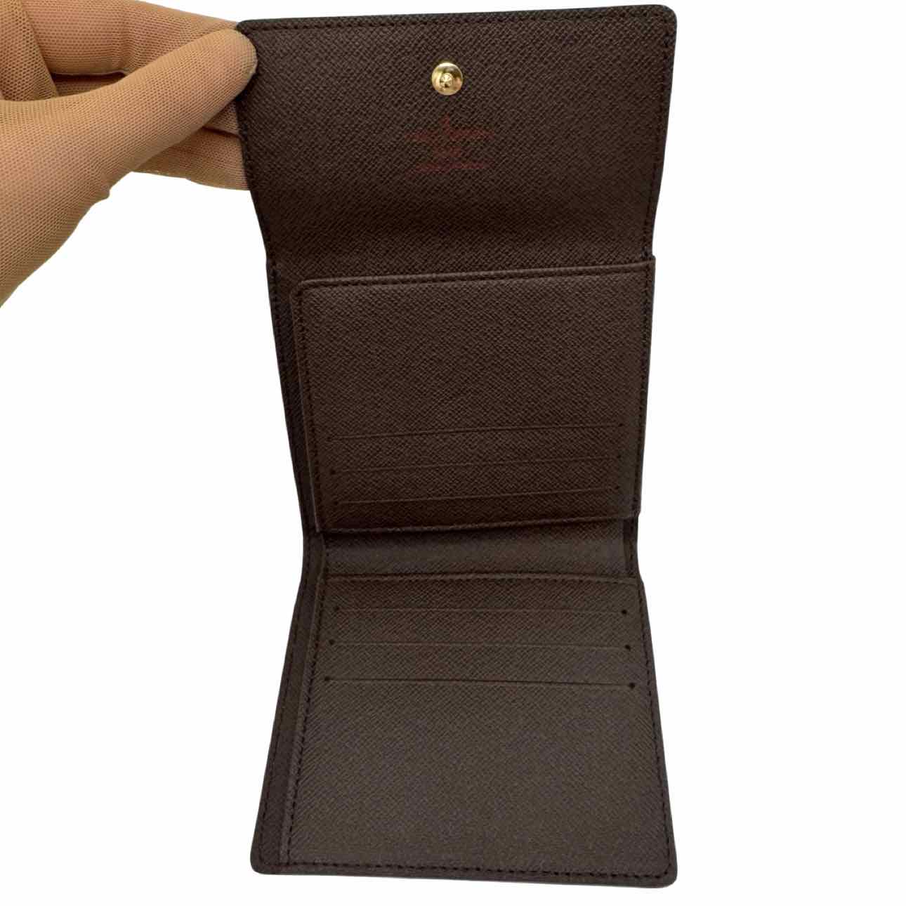 LOUIS VUITTON Damier Ebene Elise Wallet Brown