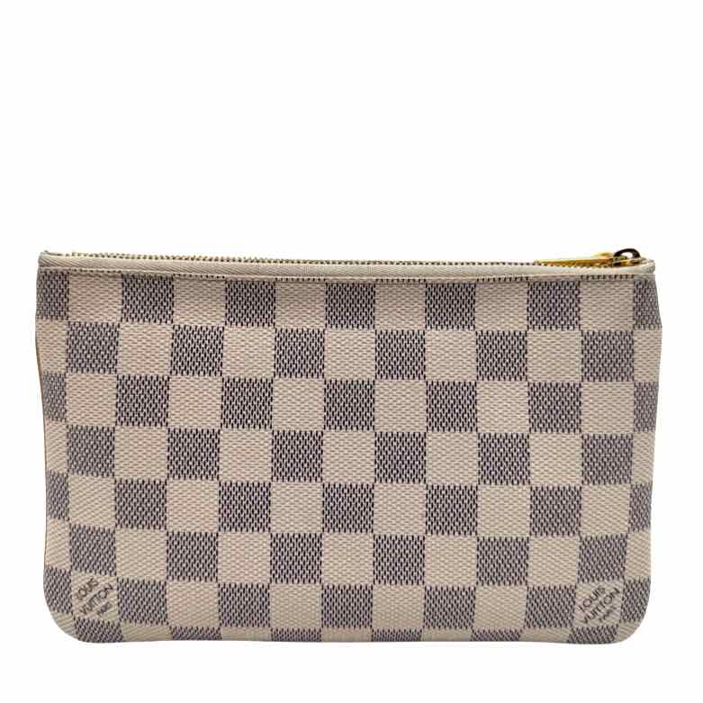 LOUIS VUITTON Damier Azur Double Zip Pouchette Crossbody (Preowned)