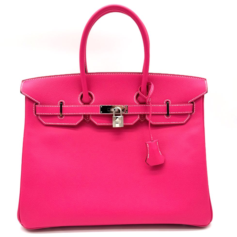 Hermes Veau Epsom 35 Birkin Rose Tyrien Palladium HW Pre-Owned