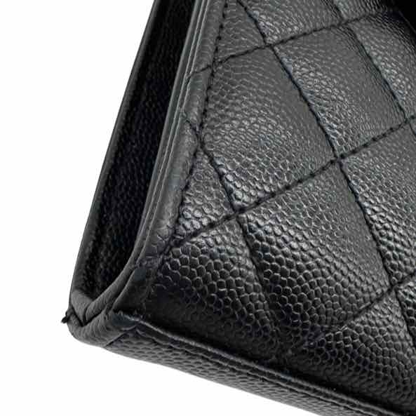 YVES SAINT LAURENT Grained Leather Envelope Triquilt Wallet On Chain (Pre-Owned)