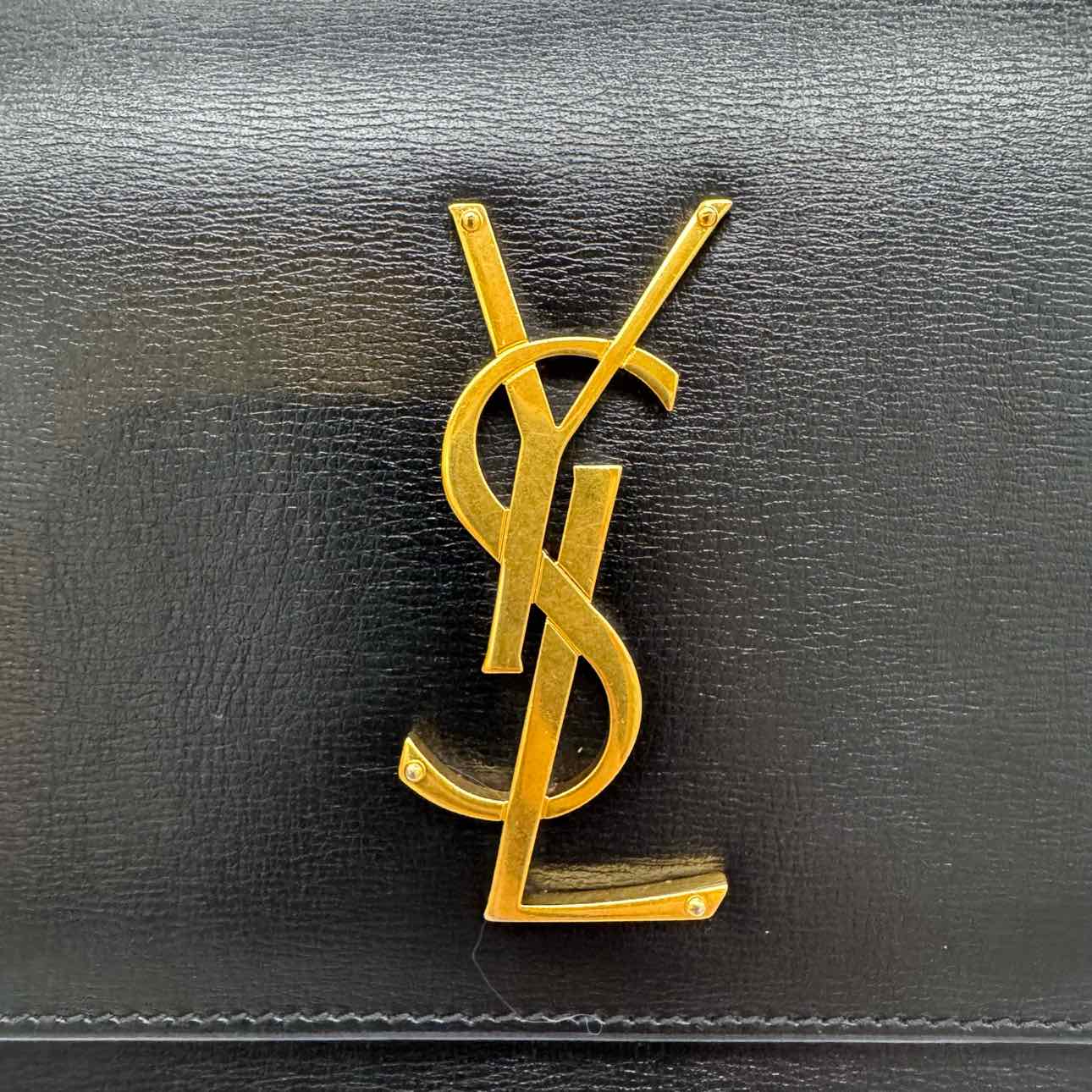 SAINT LAURENT Calfskin Large Sunset Shoulder Bag Black