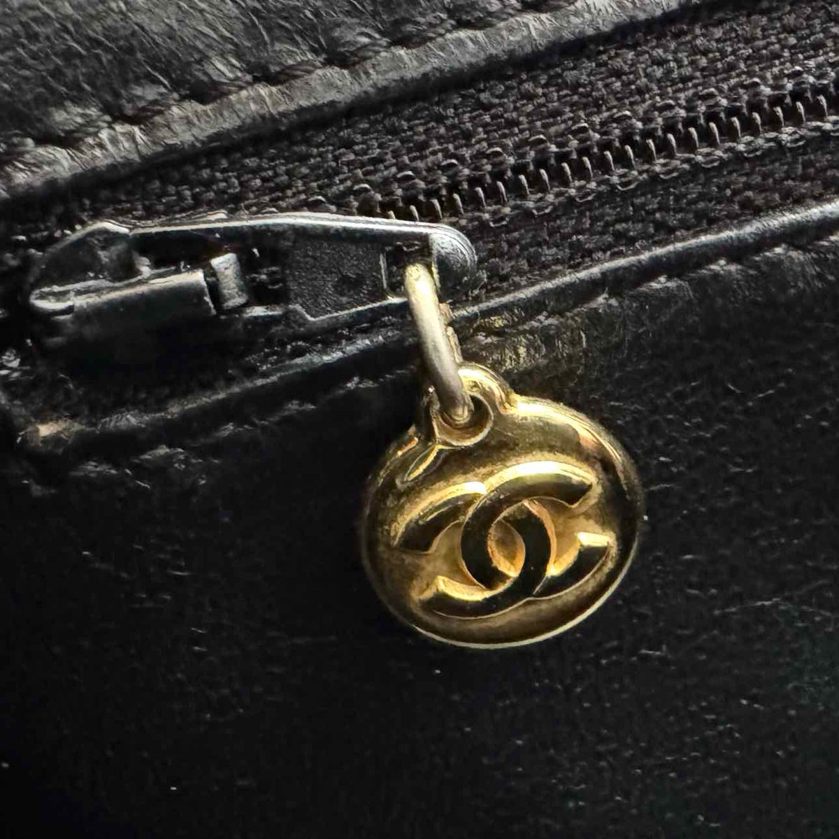 CHANEL Quilted Caviar Medallion Tote Bag Black