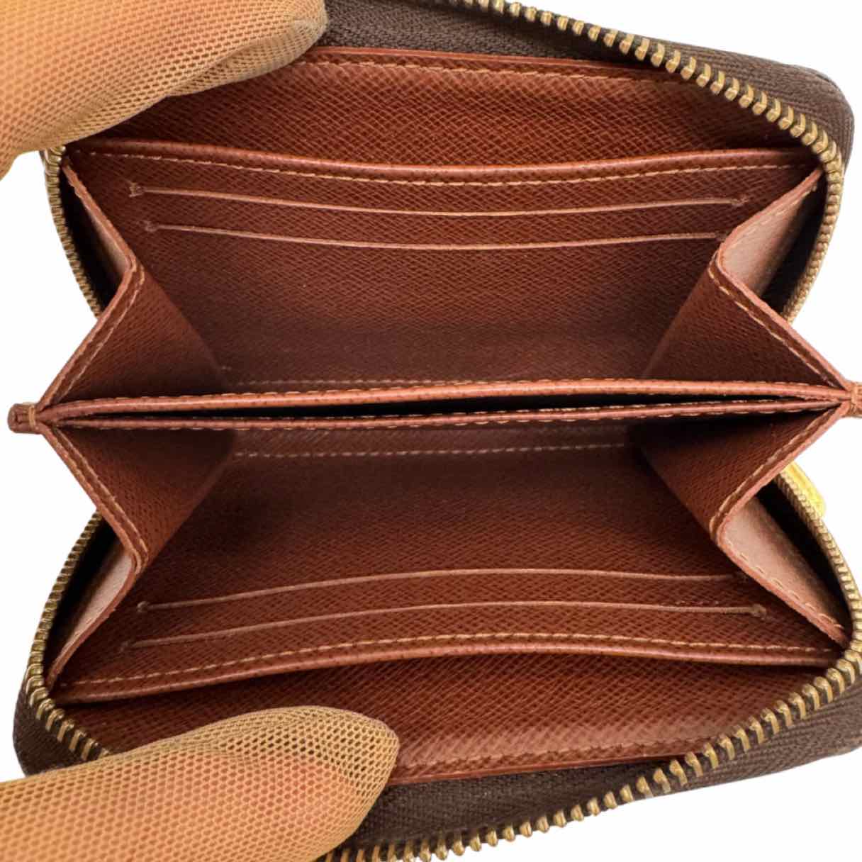 LOUIS VUITTON Monogram Canvas Zippy Coin Purse Wallet Brown