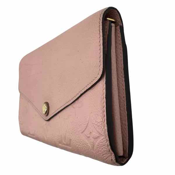 LOUIS VUITTON Empreinte Leather Sarah Wallet Rose Ballerine (Pre-Owned)