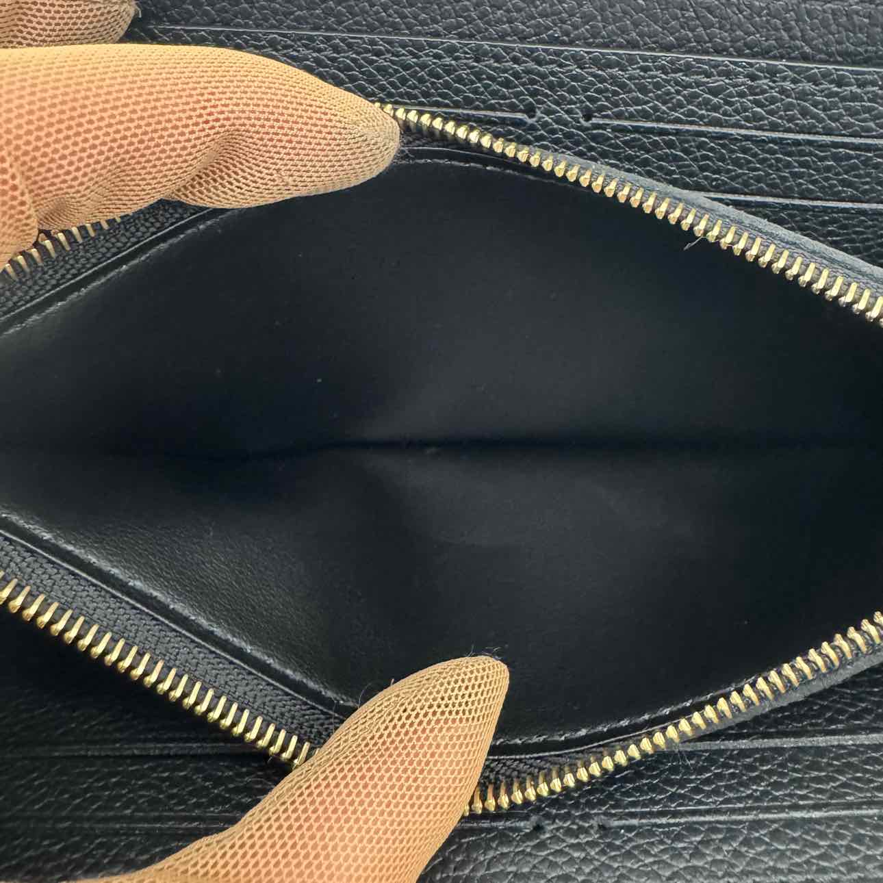 LOUIS VUITTON Bicolor Monogram Empreinte Leather Clemence Wallet Black