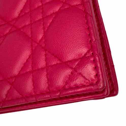 DIOR Cannage Lambskin Lady Dior Clutch Fuchsia (Pre-Owned)