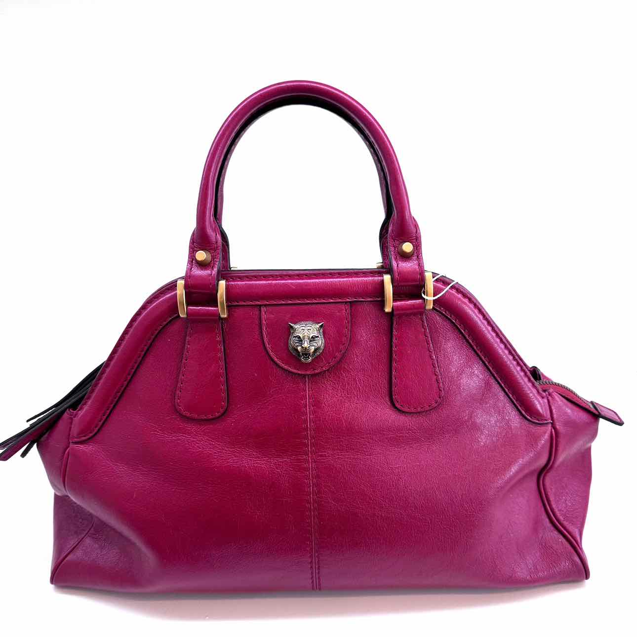 GUCCI Calfskin Medium Re (Belle) Top Handle Bag Red