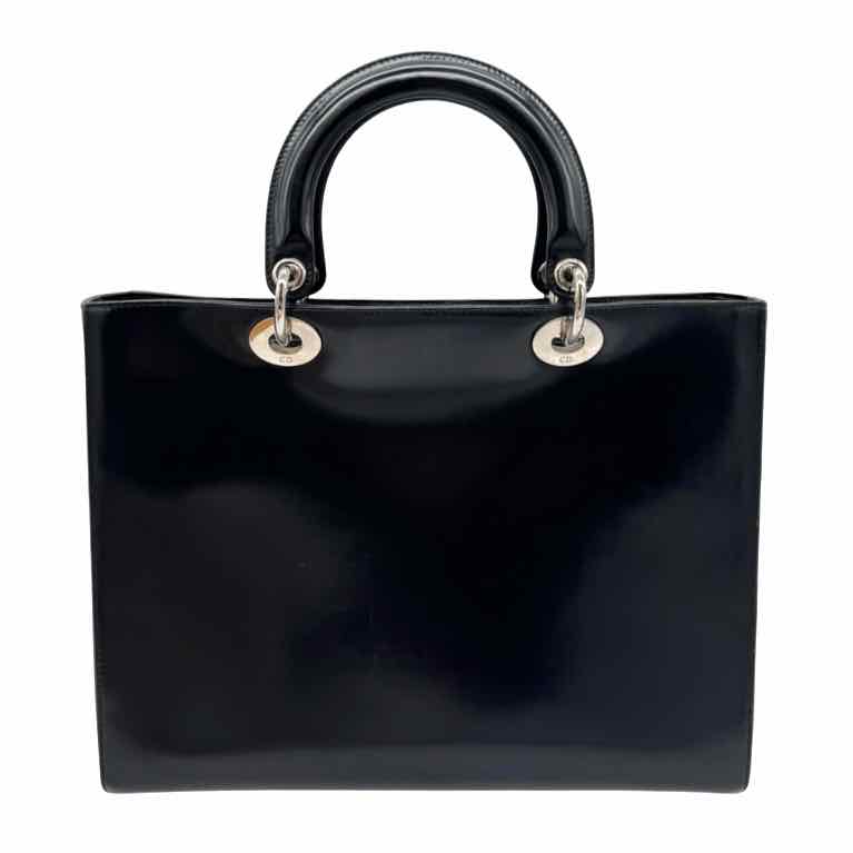 CHRISTIAN DIOR Box Leather Lady Dior Tote Black (Pre-Owned)