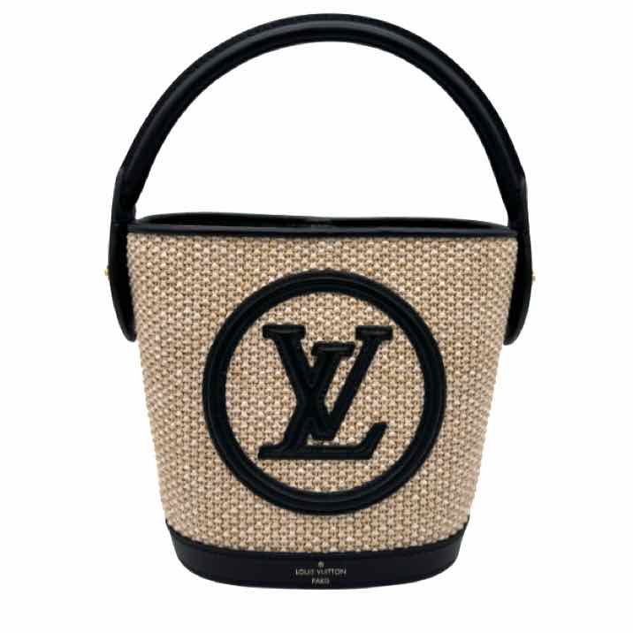 LOUIS VUITTON Raffia Petit Bucket Bag Black (Pre-Owned)