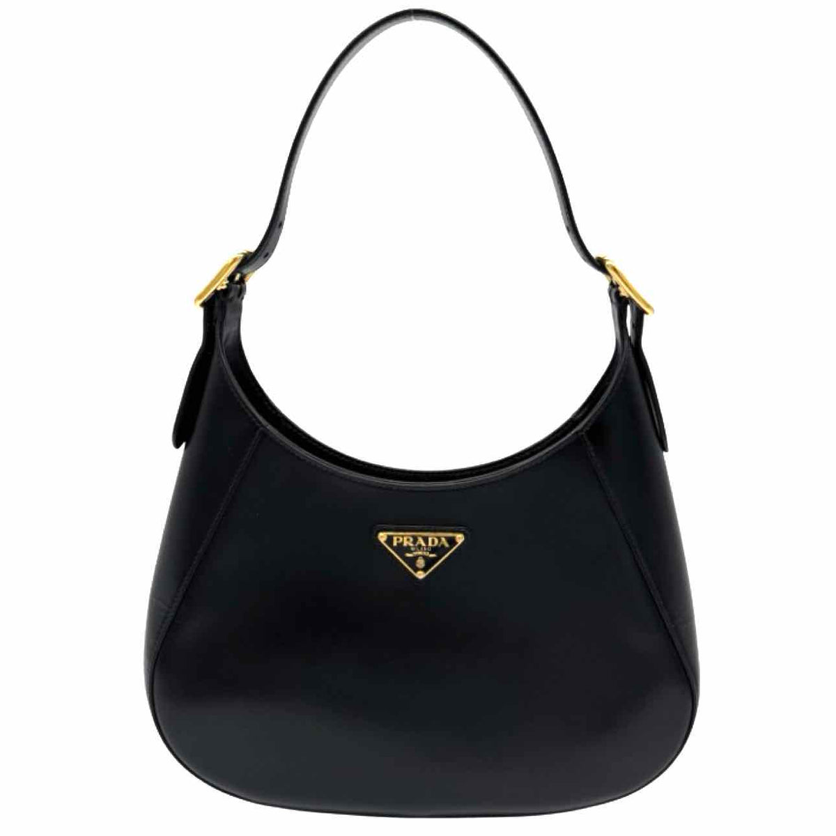 PRADA Box Calfskin Cleo Shoulder Bag Black