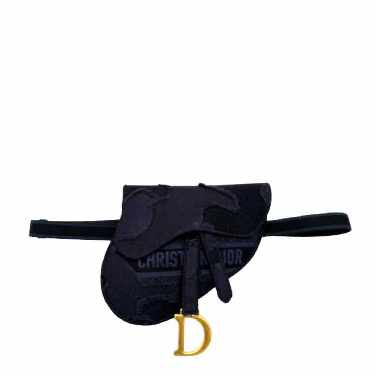 DIOR Jacquard Saddle Belt Bag Navy (Pre-Owned)