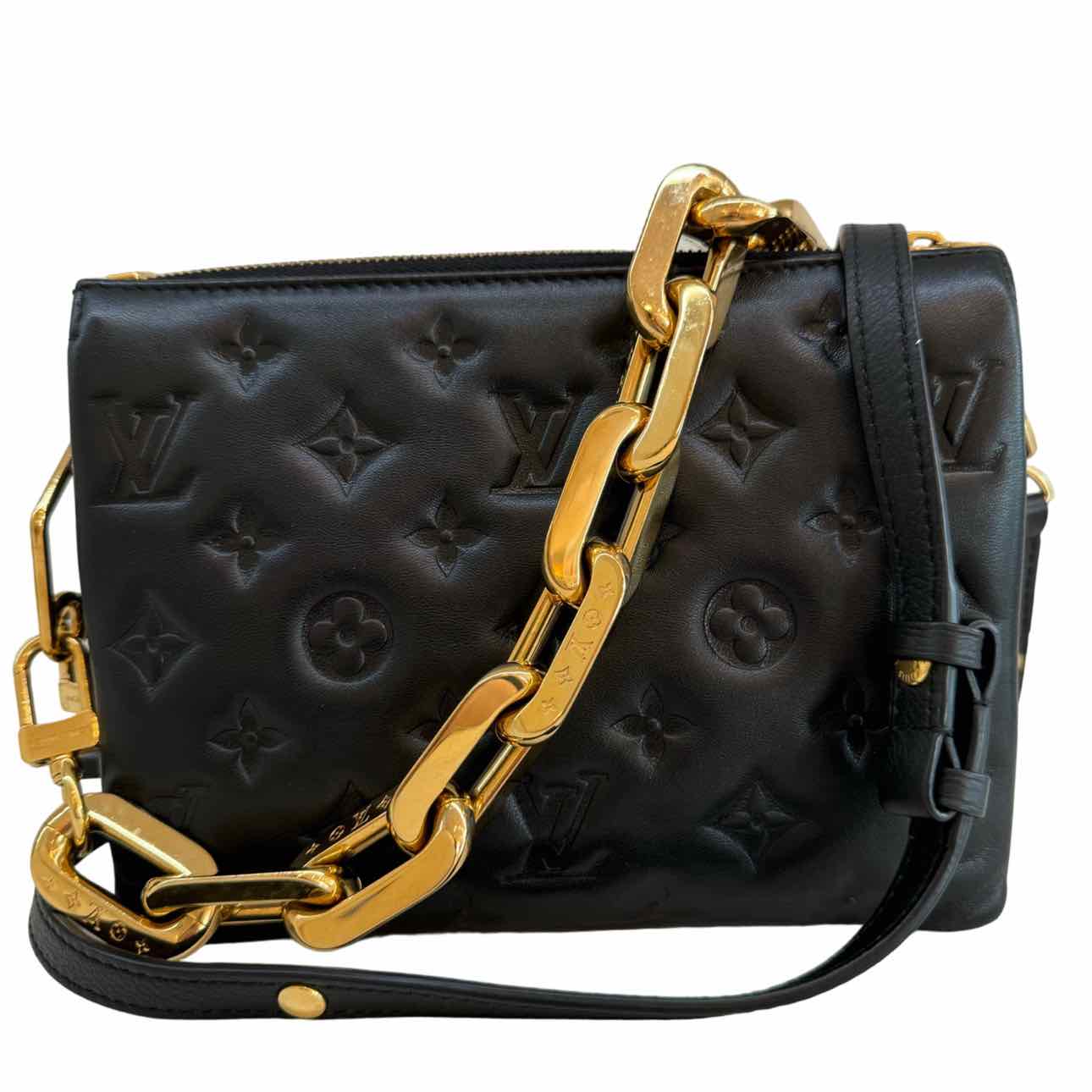 LOUIS VUITTON Coussin Chain Crossbody BB Black Gold HW  (Pre-Owned)