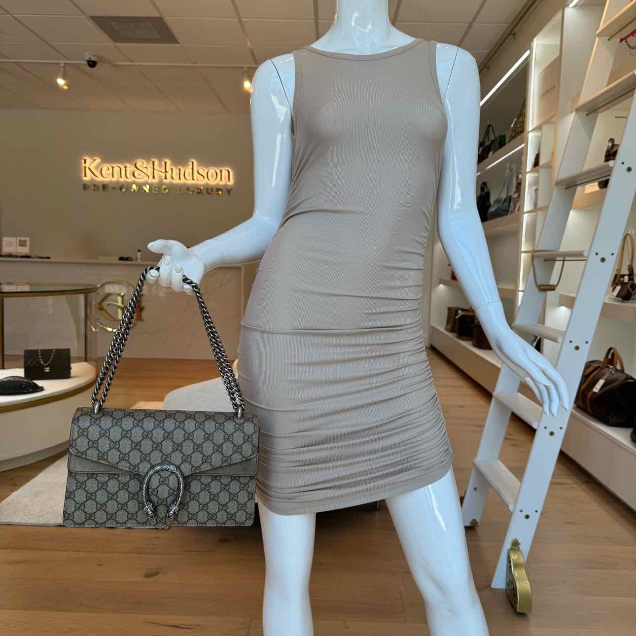 GUCCI GG Supreme Medium Dionysus Shoulder Bag Beige