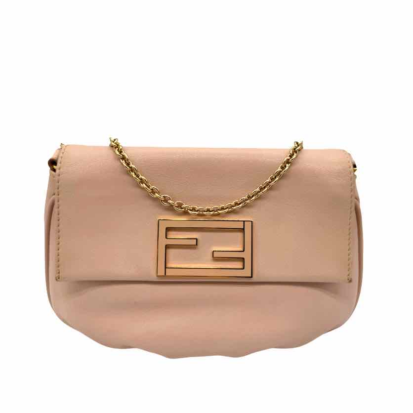 FENDI Calfskin Leather Crossbody Chain Bag (Pre-Owned)