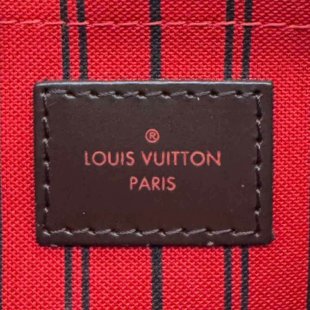 LOUIS VUITTON Damier Ebene Neverfull Pochette Brown