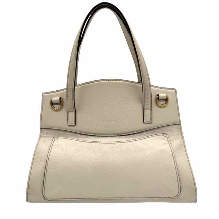 GUCCI Grained Calfskin Web Stripe Butterfly Totem Handbag Beige (Pre-Owned)