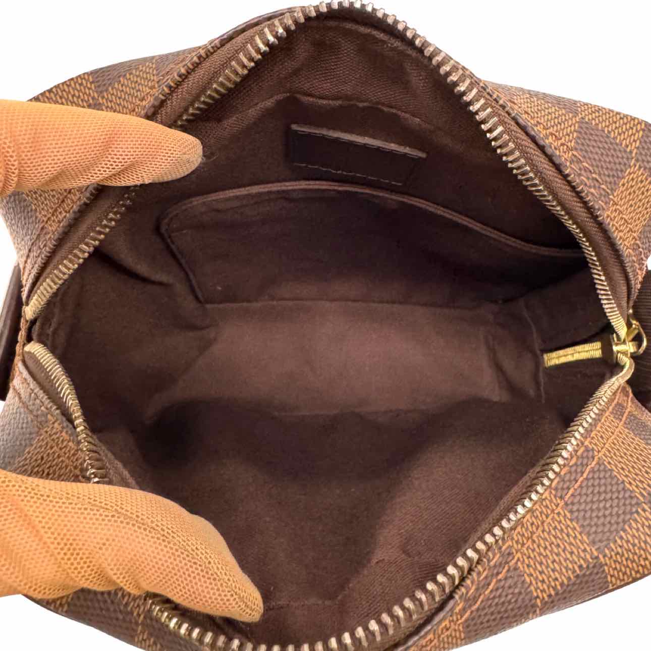 LOUIS VUITTON Damier Ebene Olav PM Messenger Bag Brown