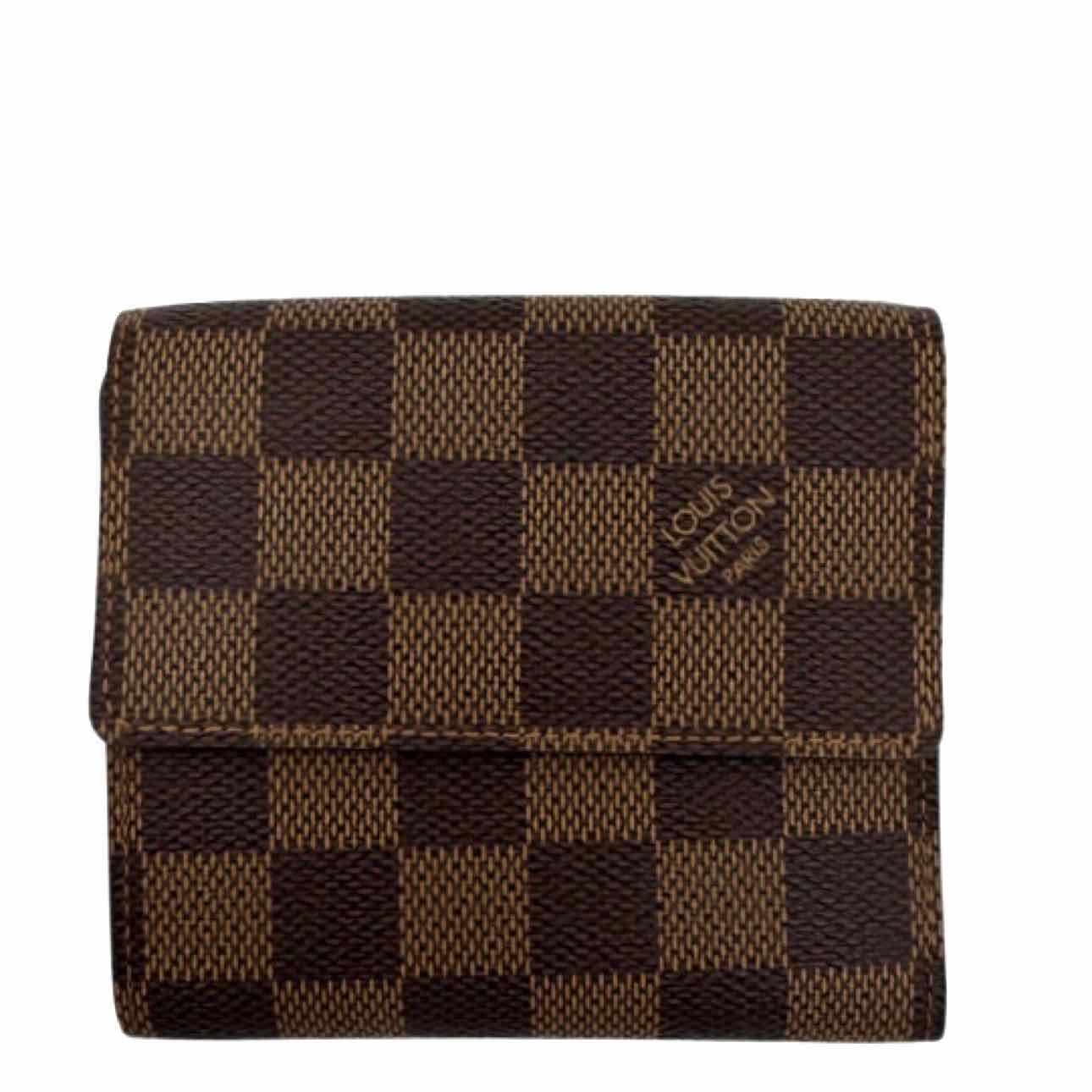 LOUIS VUITTON Damier Ebene Elise Wallet Brown