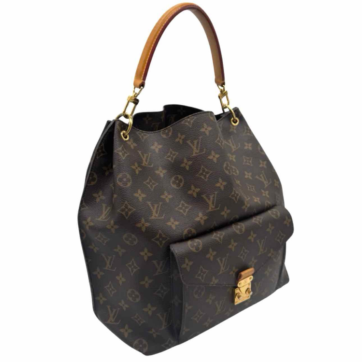 LOUIS VUITTON Monogram Canvas Metis Hobo Bag Brown