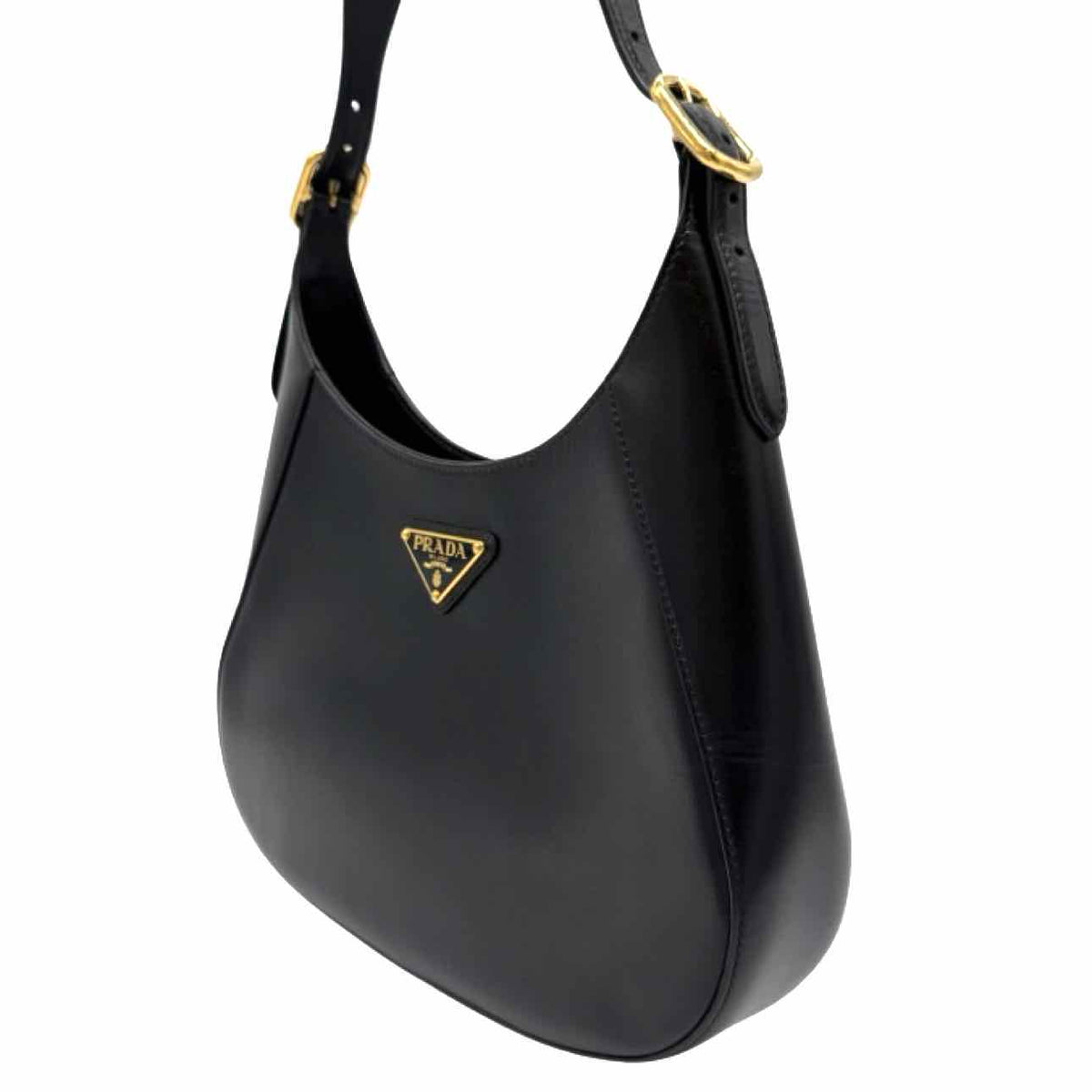 PRADA Box Calfskin Cleo Shoulder Bag Black