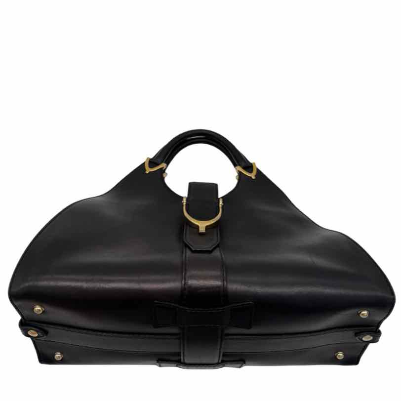 GUCCI Calfskin Stirrup Top Handle Bag Black (Pre-Ordered)