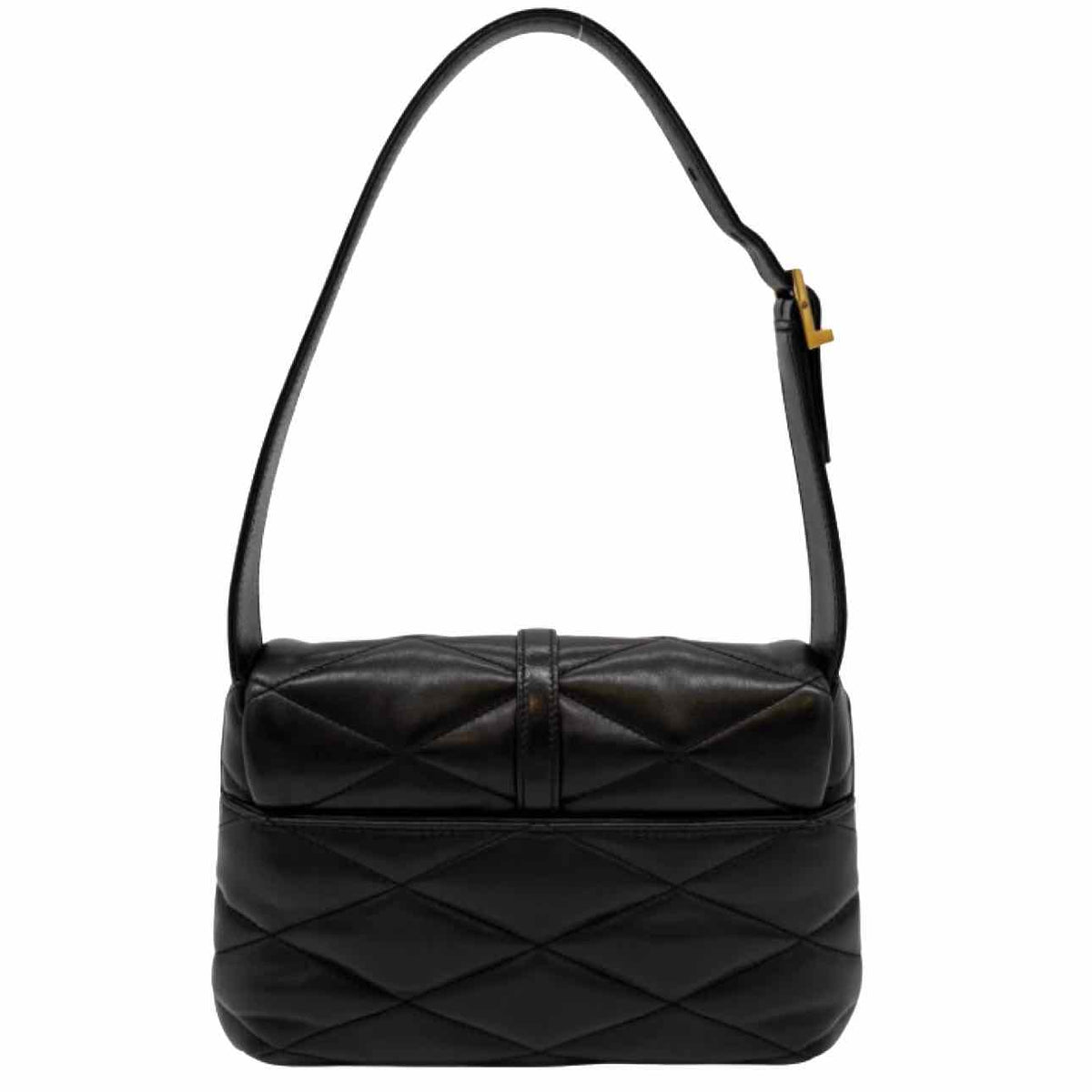 SAINT LAURENT Quilted Lambskin Diamond Sac Le 5 À 7 Sac Shoulder Bag Black