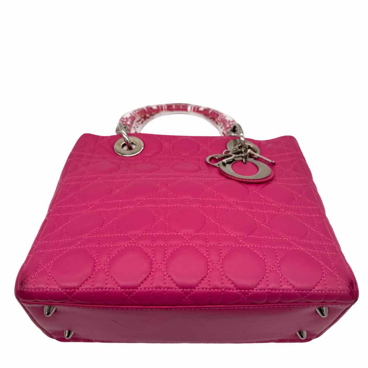 DIOR Cannage Lambskin Medium Lady Dior Tote Pink