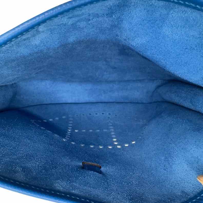 HERMES Epsom Leather Evelyne 29 Crossbody Bag Blue (Pre-Owned)