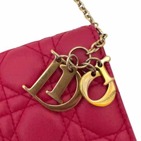 DIOR Cannage Lambskin Lady Dior Clutch Fuchsia (Pre-Owned)