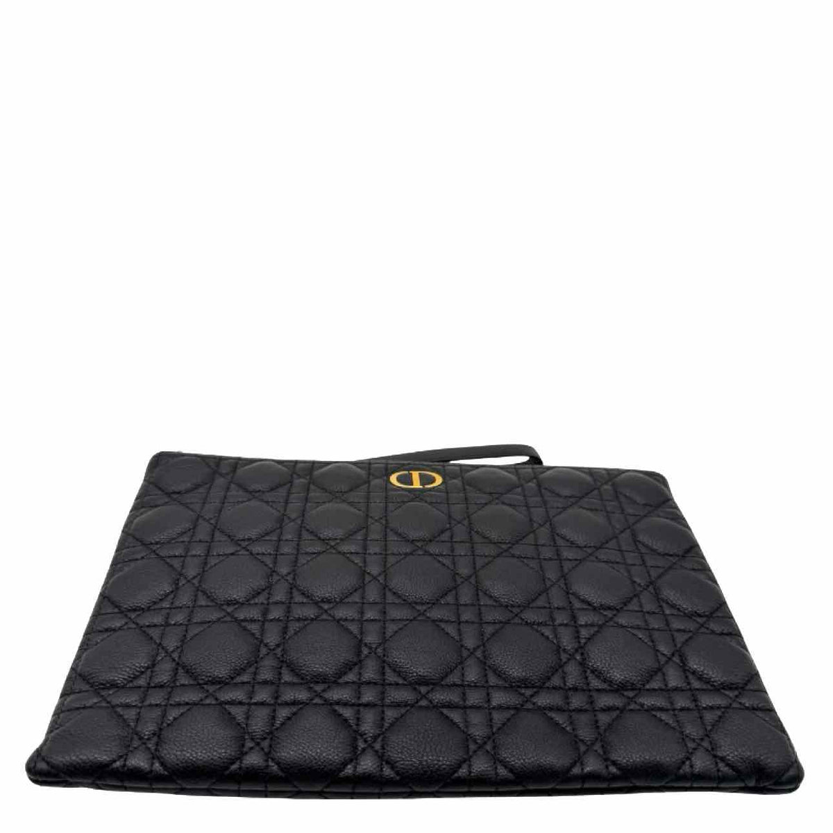DIOR Cannage Leather Large Caro Daily Pouch Black