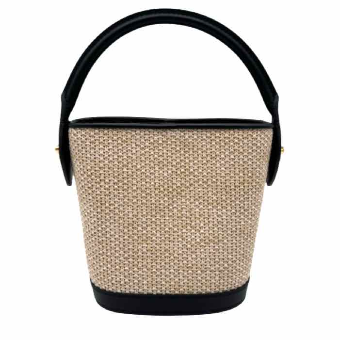 LOUIS VUITTON Raffia Petit Bucket Bag Black (Pre-Owned)