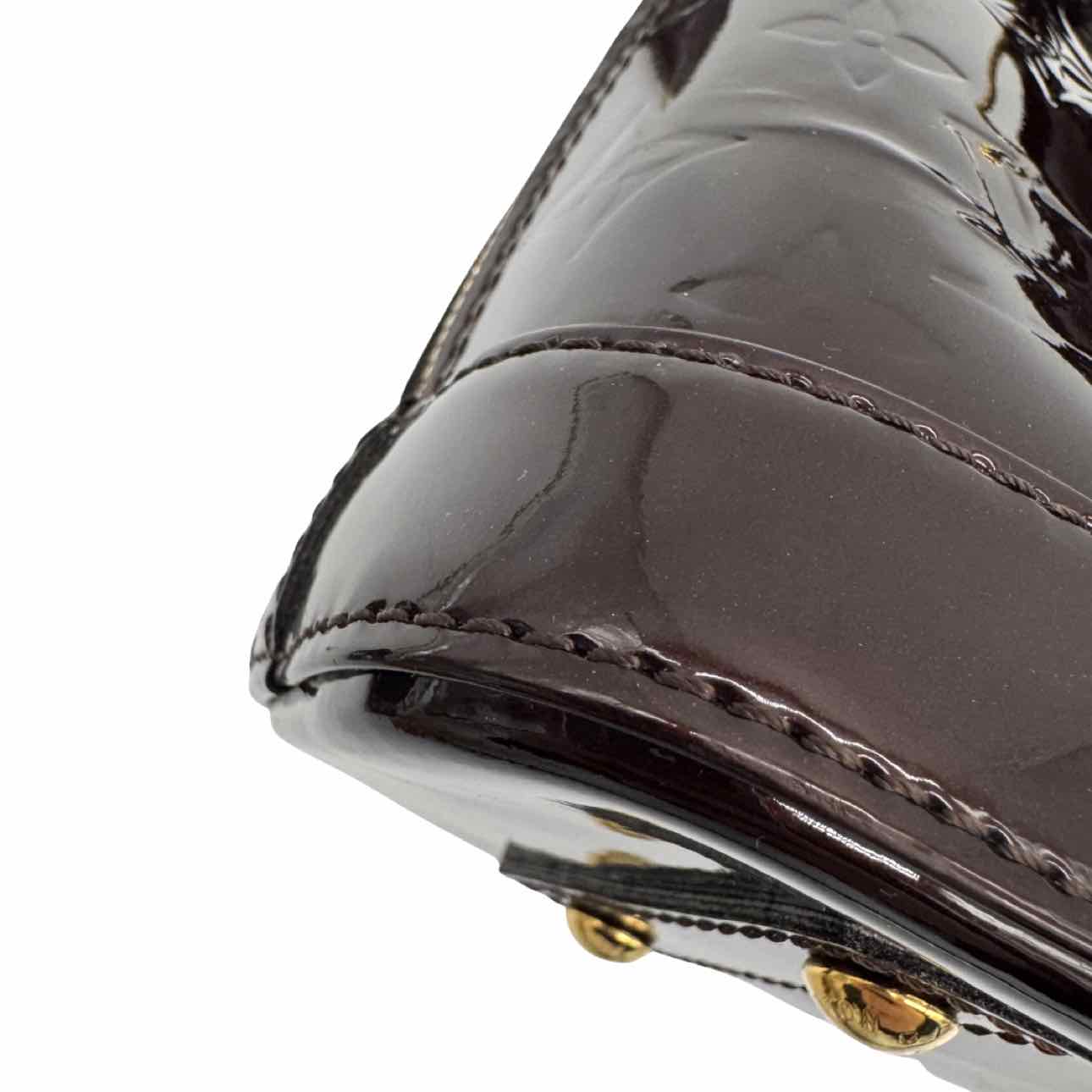 LOUIS VUITTON Monogram Vernis BB Alma Tote Amarante