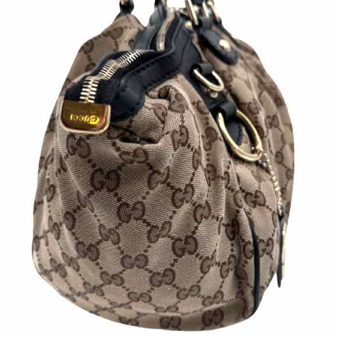 GUCCI Monogram Medium Sukey Boston Shoulder Bag Brown (Pre-Owned)