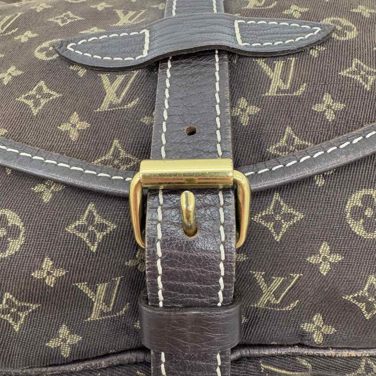 LOUIS VUITTON Monogram Mini Lin Saumur 30 Brown Messenger Bag (Pre-Owned)