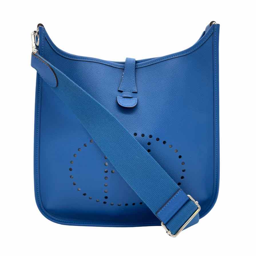 HERMES Epsom Leather Evelyne 29 Crossbody Bag Blue (Pre-Owned)